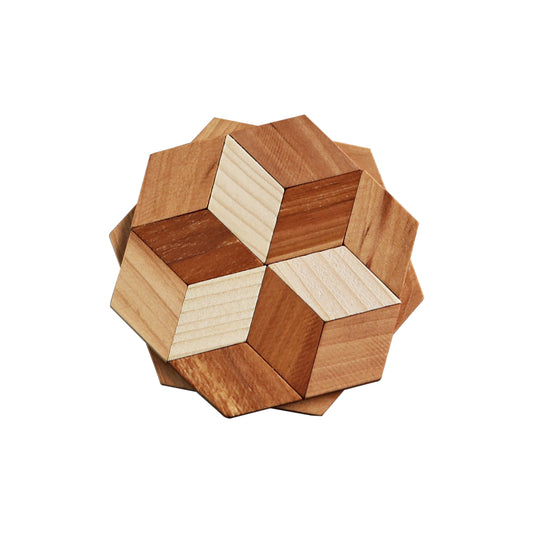 Decorative Wooden Stand with "Little Star" Geometric Pattern