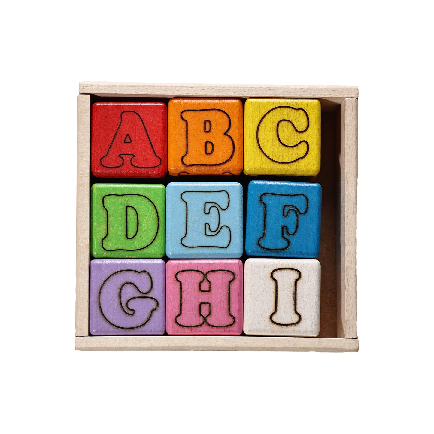 Natural Wooden Alphabet Cubes Set