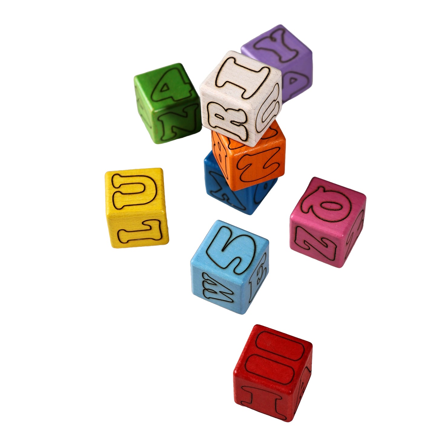 Natural Wooden Alphabet Cubes Set