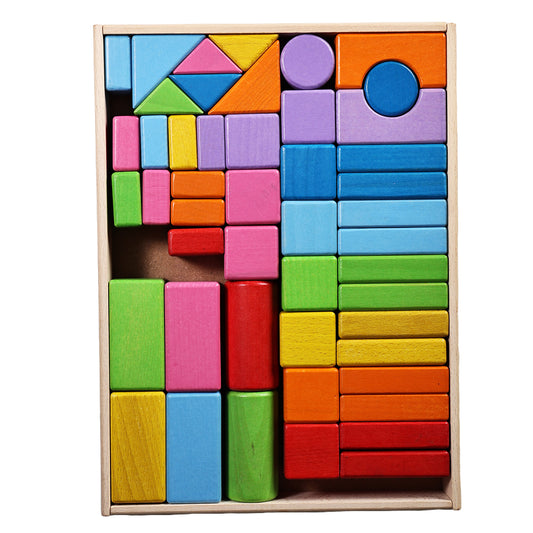 Natural Wooden Building Blocks Set