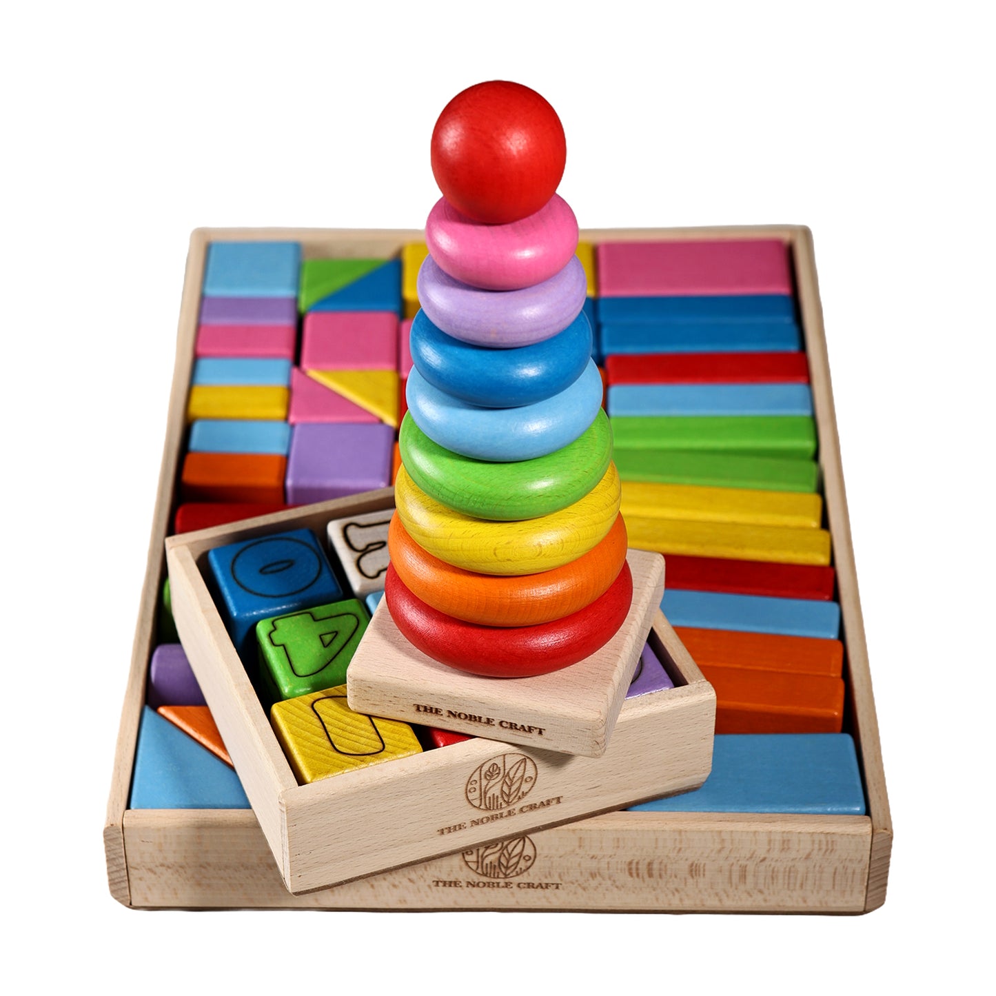 Natural Wooden Rainbow Stacking Toy