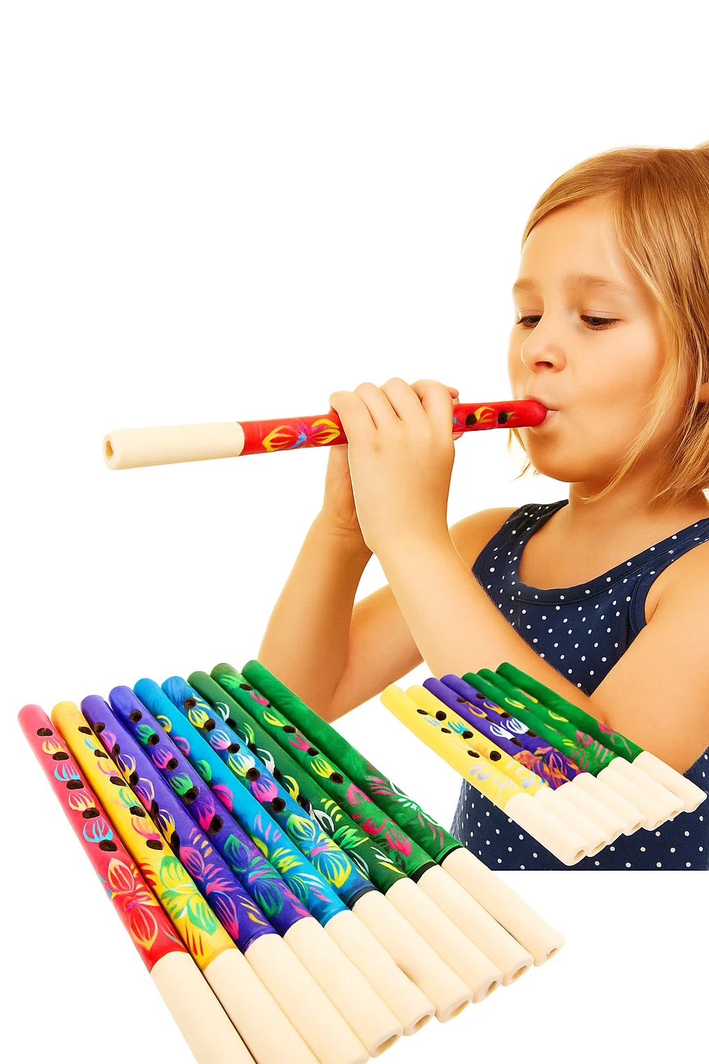 Colorful Natural Wooden Flutes & Whistles for Children