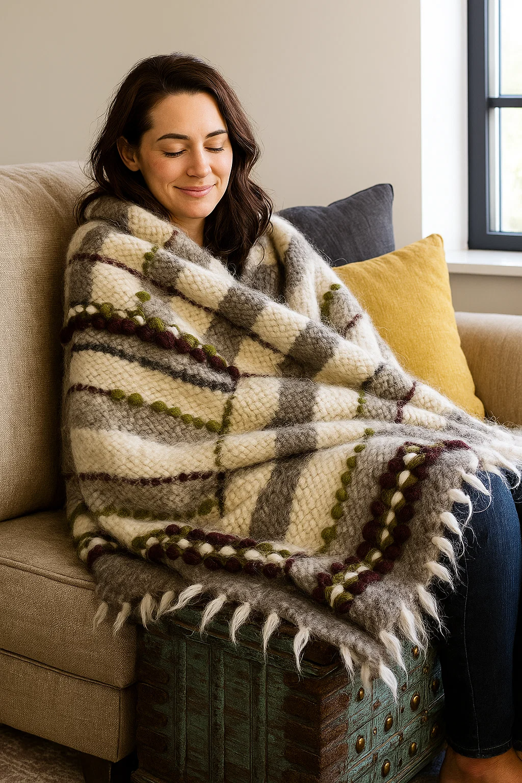 Cozy Wool Throws Gray