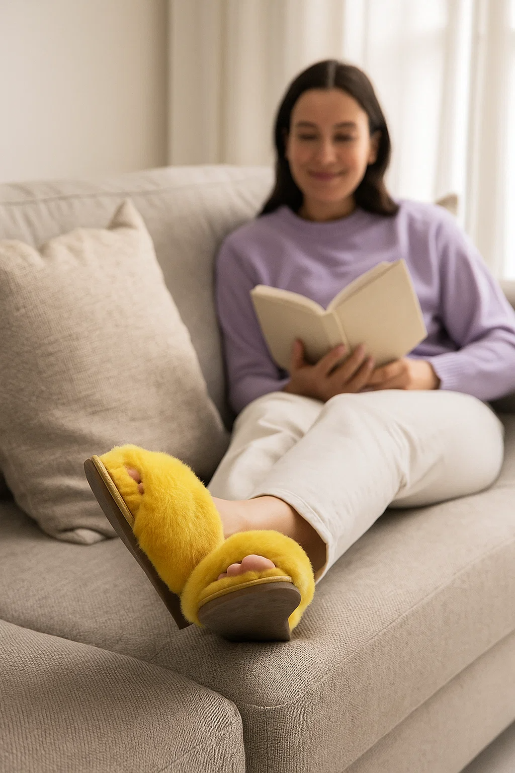 WOMEN'S SLIPPERS ANOA MUSTARD