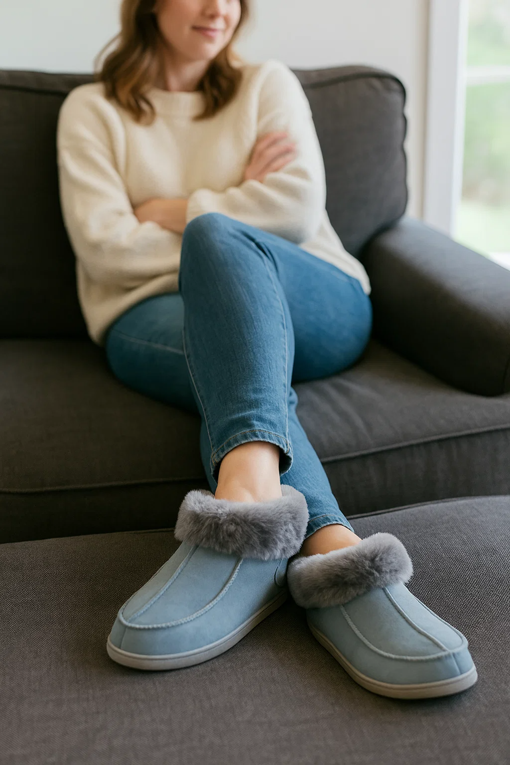 PEPPIN women's slippers ash grey