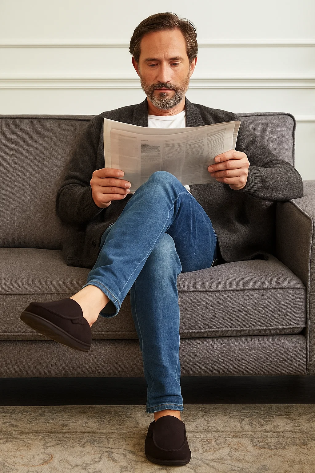 AWASSI BROWN MEN'S SLIPPERS