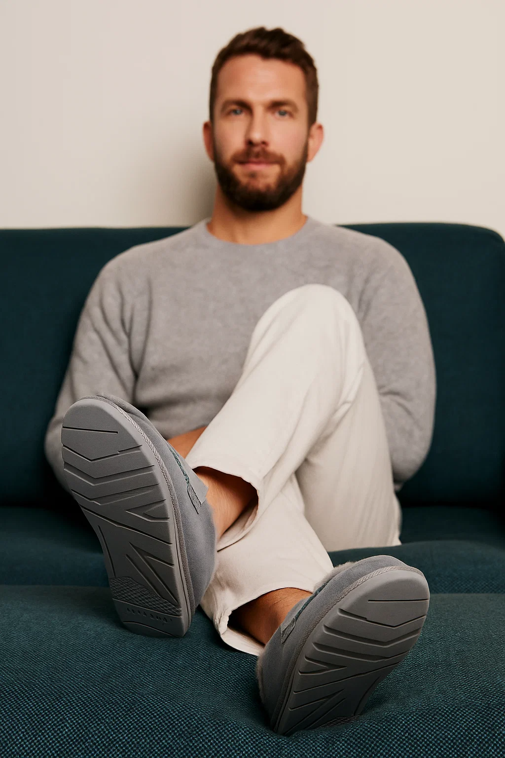 AWASSI MEN'S SLIPPERS ASH GREY