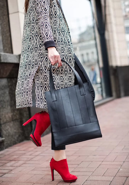 Leather women's shopper bag Betsy black - BN-BAG-10-g-kr