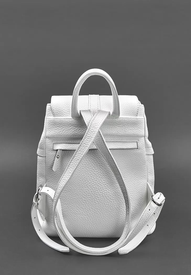 Leather women's backpack Olsen white - BN-BAG-13-white