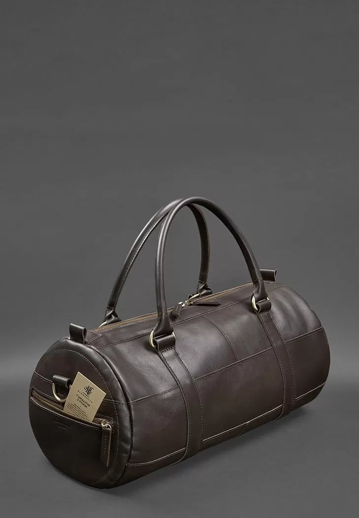 Harper leather bag dark brown crust - BN-BAG-14-choko