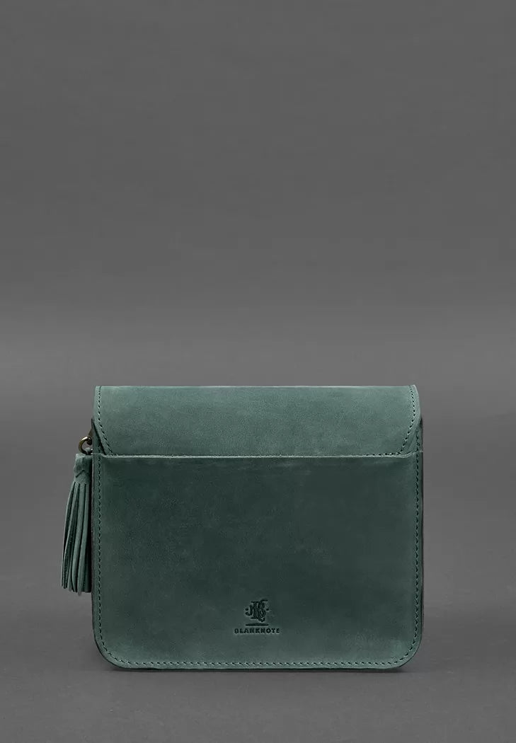 Leather women's boho bag Lilou green Crazy Horse - BN-BAG-3-iz-man