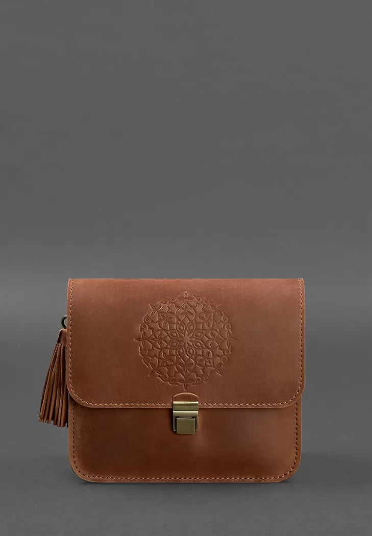 Leather women's boho bag Lilu light brown Crazy Horse - BN-BAG-3-k-kr