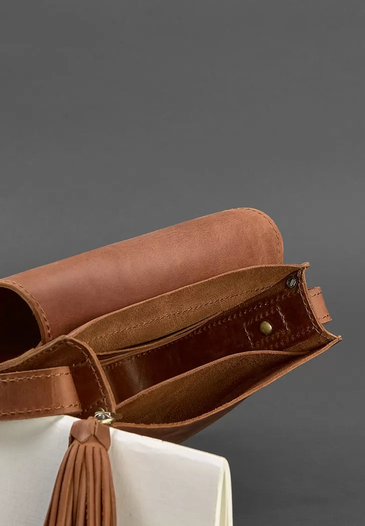 Leather women's boho bag Lilu light brown Crazy Horse - BN-BAG-3-k-kr