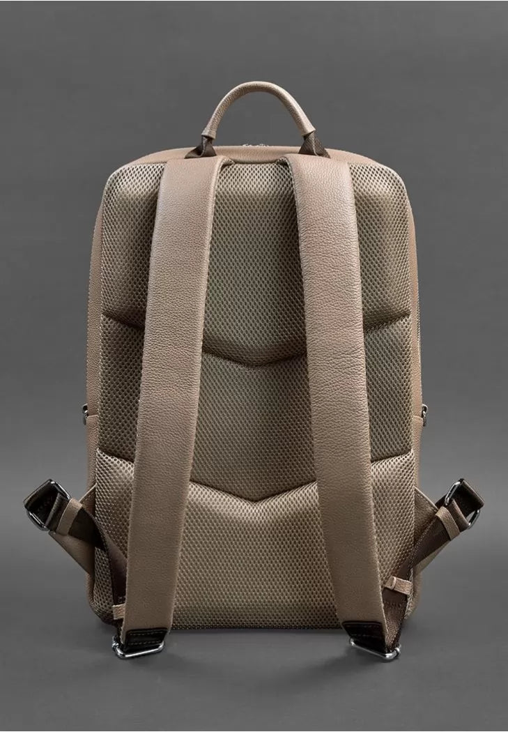 Light beige leather women's backpack Foster 1.0 - BN-BAG-39-crem-brule