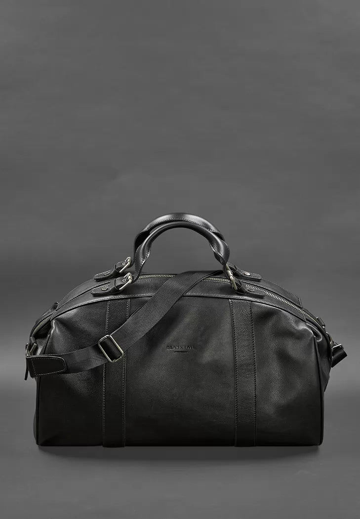 Leather travel bag Lux Black - BN-BAG-43-g