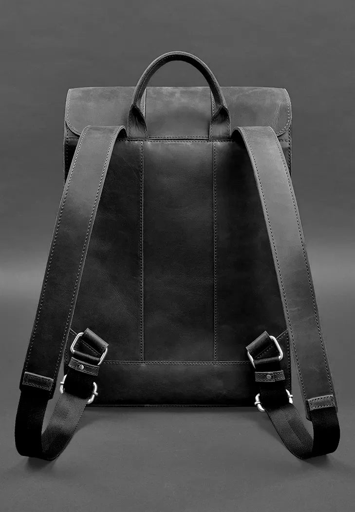 Brit leather backpack black Crazy Horse - BN-BAG-47-g-kr