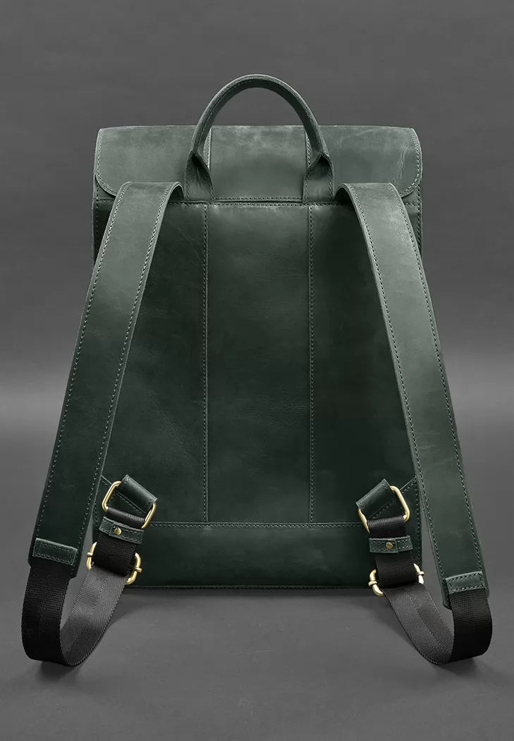 Brit green Crazy Horse leather backpack - BN-BAG-47-iz