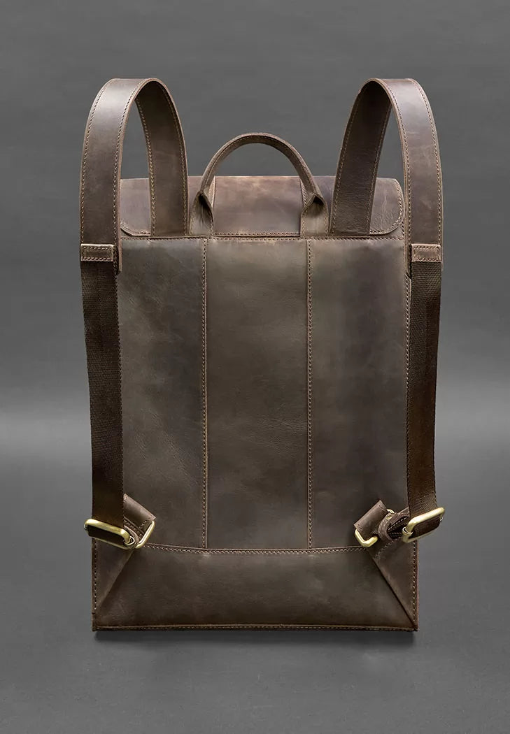 Brit leather backpack dark brown Crazy Horse - BN-BAG-47-o