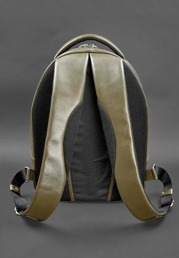 Leather backpack olive crush - BN-BAG-48-olive