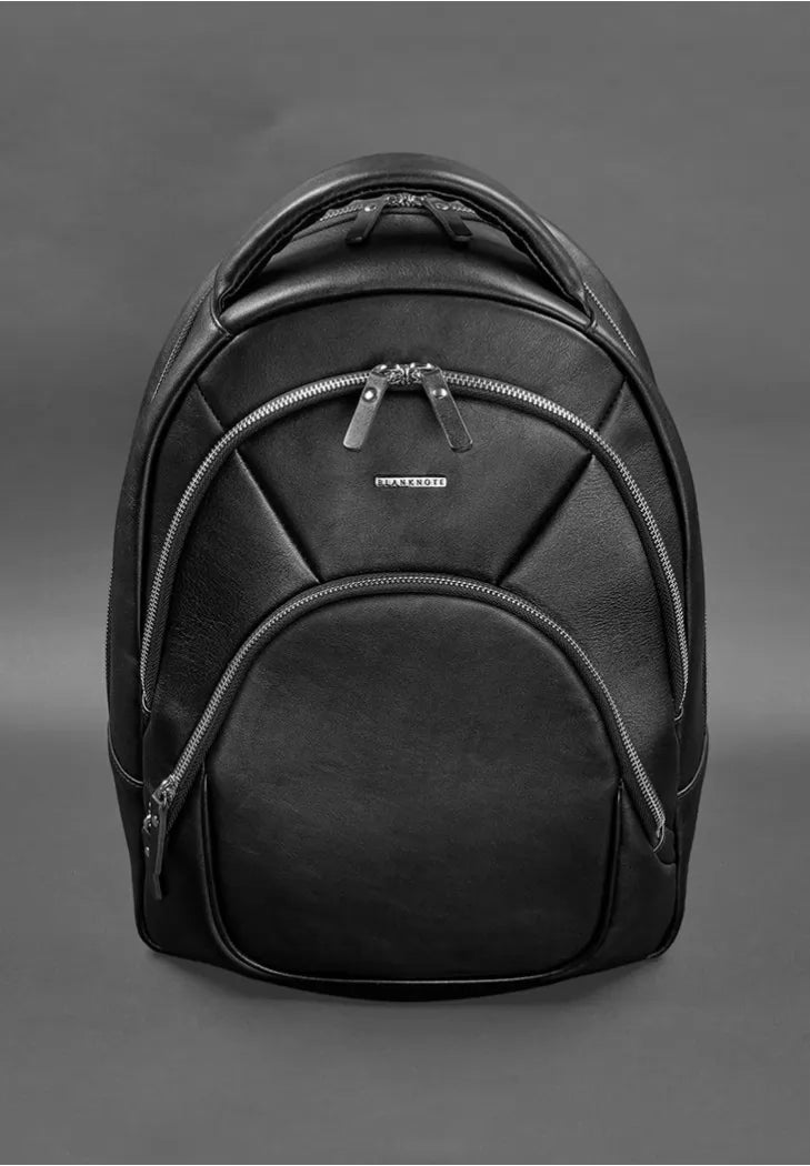 Black leather backpack - BN-BAG-48-g