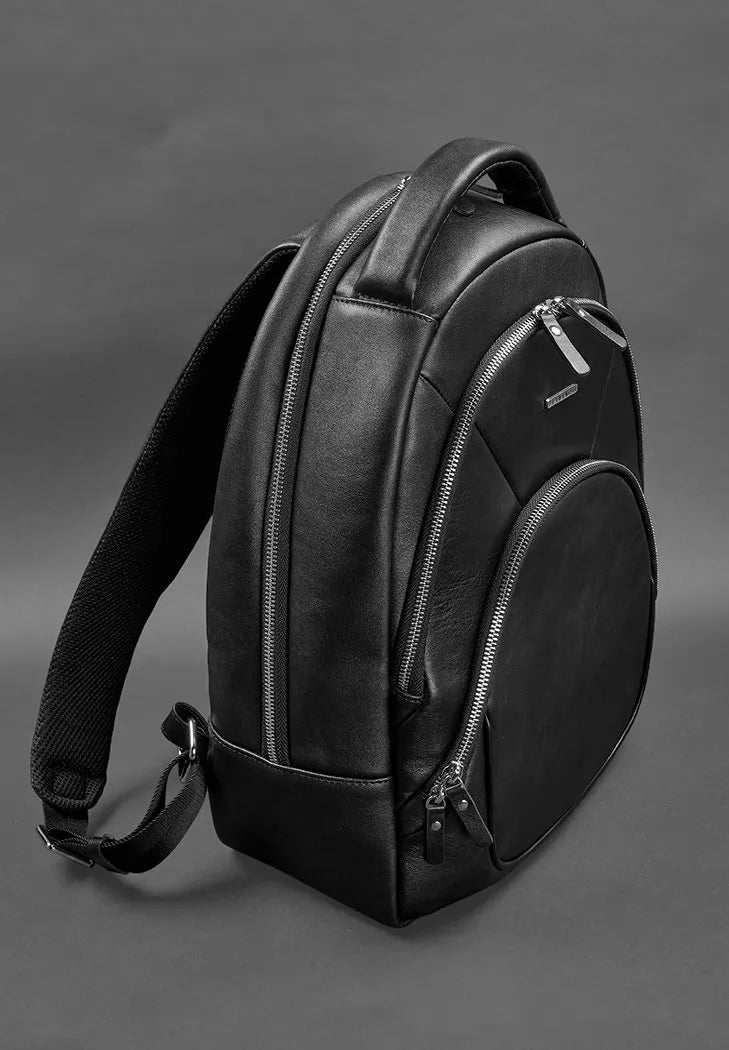 Black leather backpack - BN-BAG-48-g