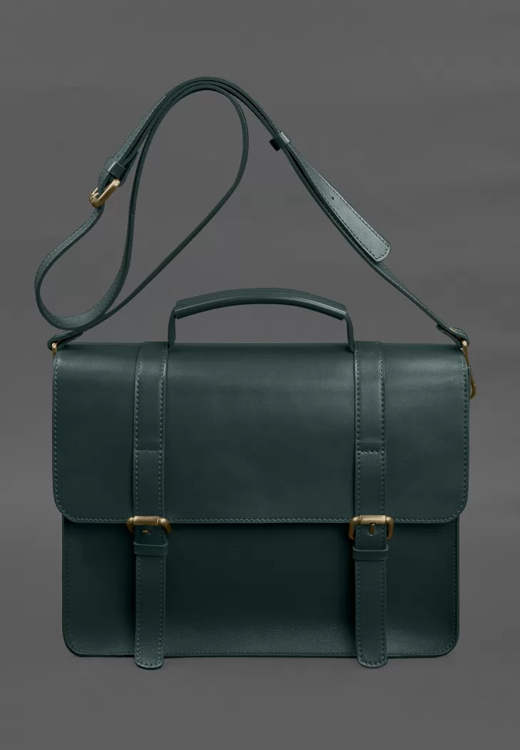 Porte leather briefcase bag green - BN-BAG-58-malachite