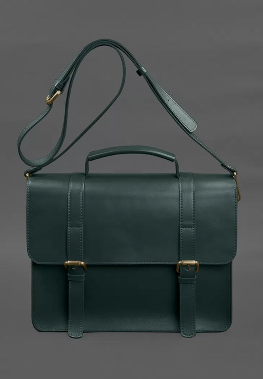 Porte leather briefcase bag green - BN-BAG-58-malachite