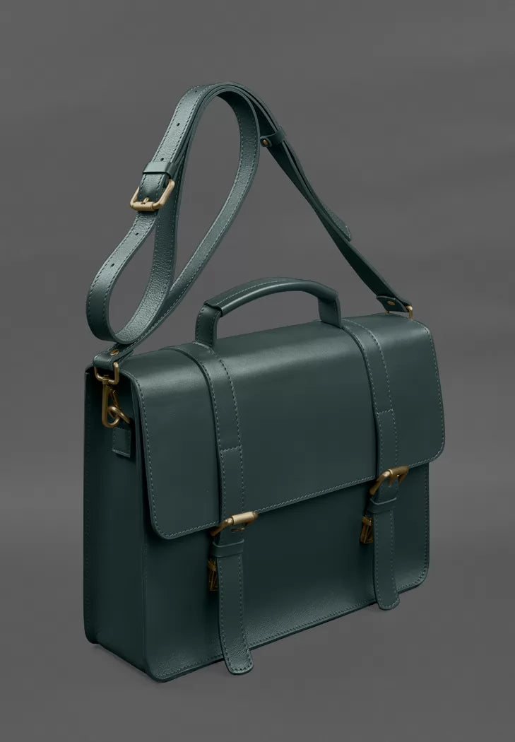 Porte leather briefcase bag green - BN-BAG-58-malachite