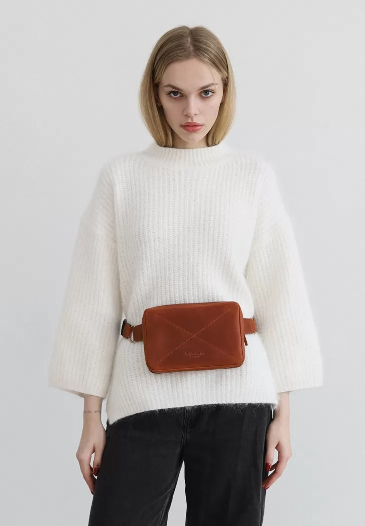 Leather Dropbag Mini bag light brown Crazy Horse - BN-BAG-6-k-kr