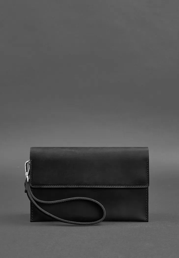 Leather men's clutch bag 3.0 black Crazy Horse - BN-KLATCH-3-g-kr