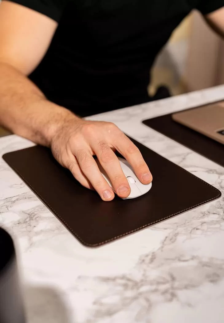 Mouse pad made of genuine leather 1.0 dark brown crust - BN-MP-choko