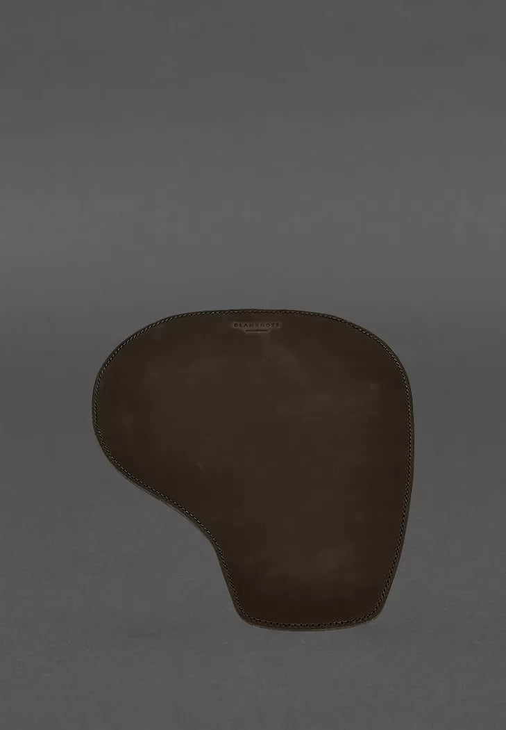Mouse pad “Pear” made of genuine leather dark brown Crazy Horse - BN-MP2-o