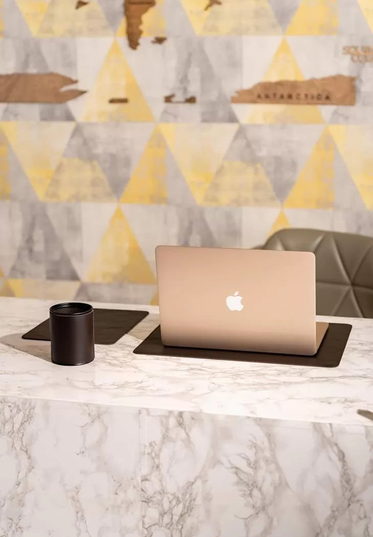 Genuine leather desk set 1.0 dark brown crust - BN-set-1-choko