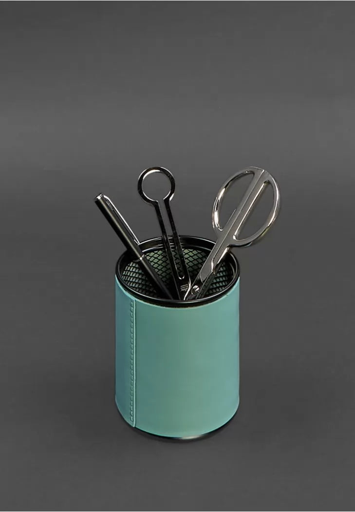 Genuine leather desk set 1.0 turquoise crust - BN-set-1-tiffany