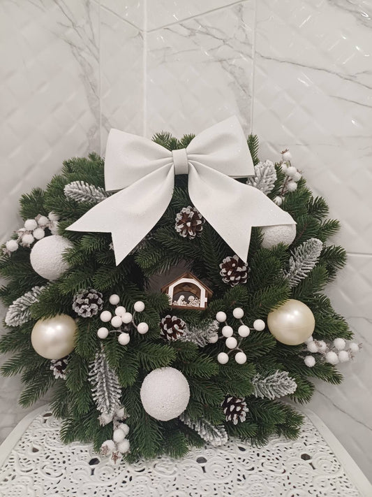Snowy Grace" Christmas Wreath