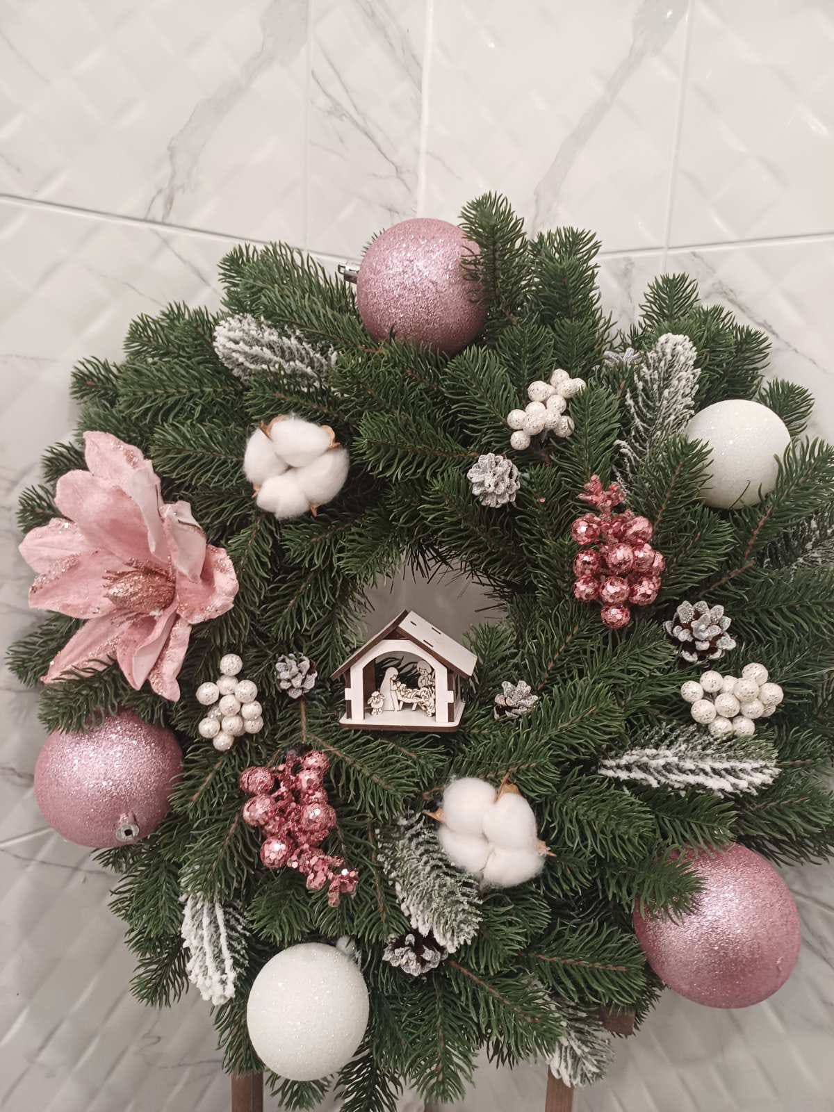 Rose Winter" Christmas Wreath