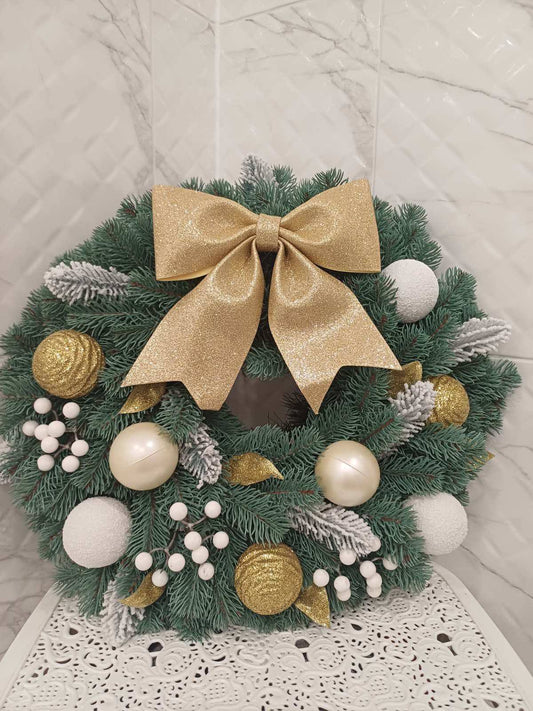 "Golden Harmony" Christmas Wreath