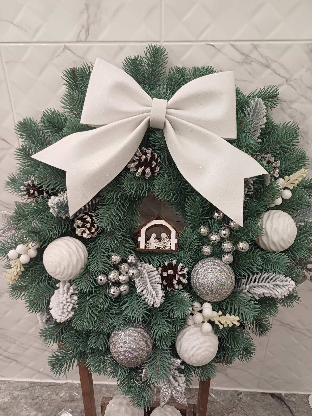 "Silver Whisper" Christmas Wreath