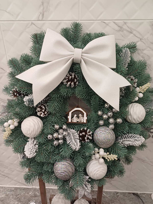 "Silver Whisper" Christmas Wreath