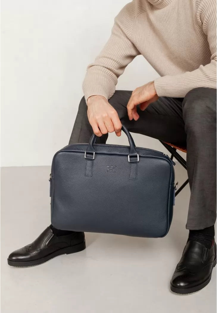 Leather business bag Briefcase 2.0 blue navy - TW-Briefcase-2-blue-flo